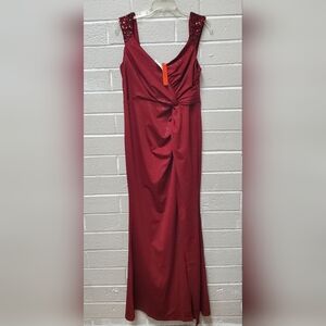 Ever Pretty Burgundy Sleeveless Dress
